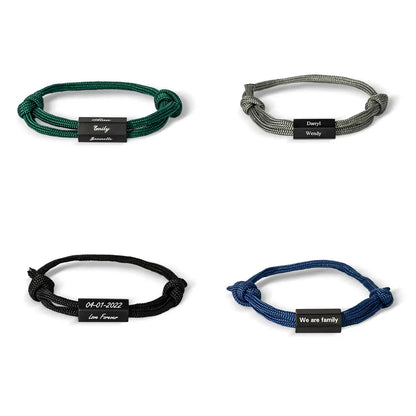 Custom Engraved Sailor's Rope Bracelet