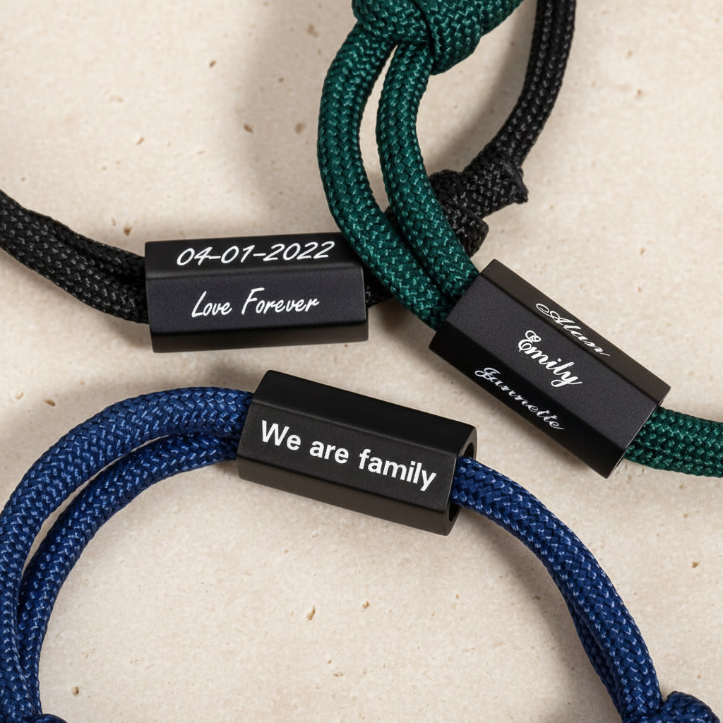 Custom Engraved Sailor's Rope Bracelet