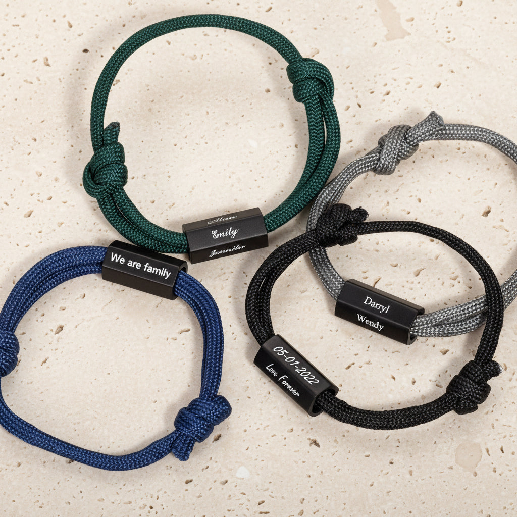 Custom Engraved Sailor's Rope Bracelet