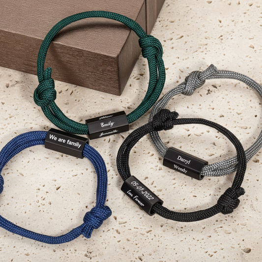 Custom Engraved Sailor's Rope Bracelet