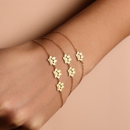 Custom Combined Pet Paw Bracelet