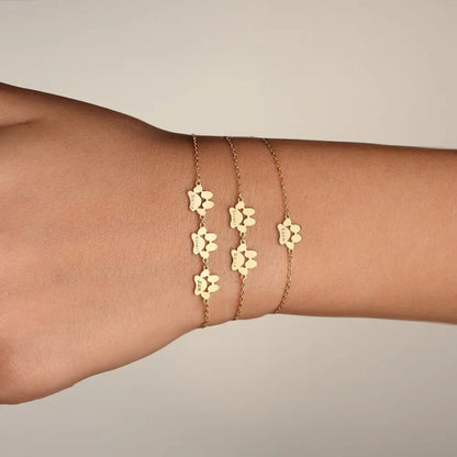 Custom Combined Pet Paw Bracelet