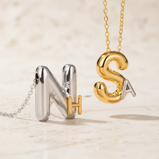 Personalized Double Initial Bubble Necklace