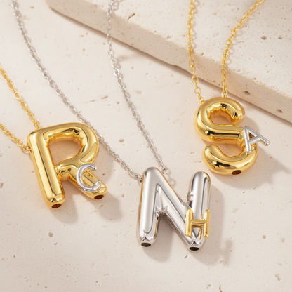 Personalized Double Initial Bubble Necklace