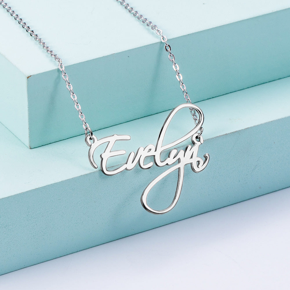 Personalized Calligraphy Name Necklace 925 Silver