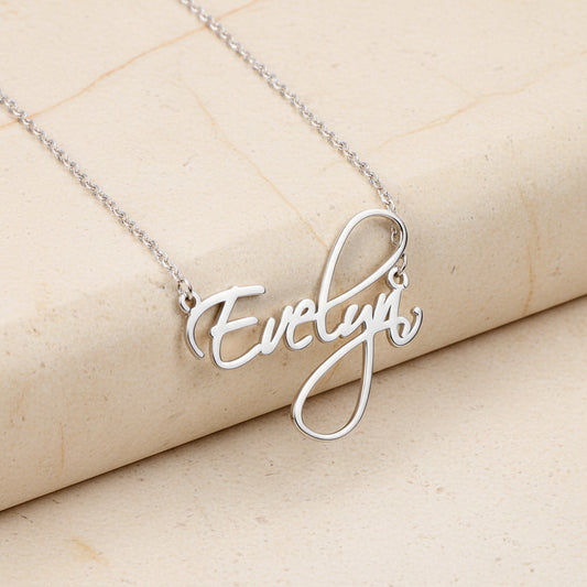 Personalized Calligraphy Name Necklace 925 Silver