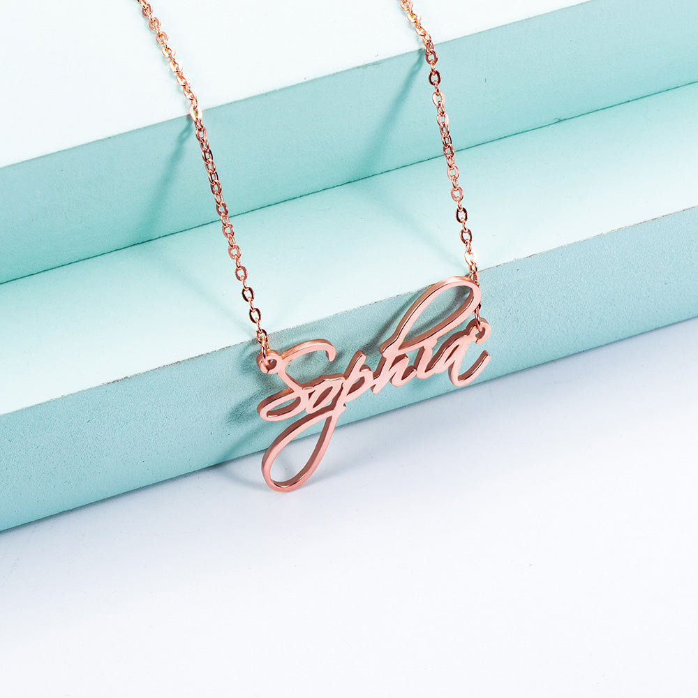 Personalized Calligraphy Name Necklace 925 Silver