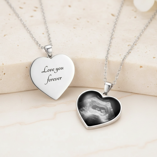 Custom Heart Baby Ultrasound Necklace