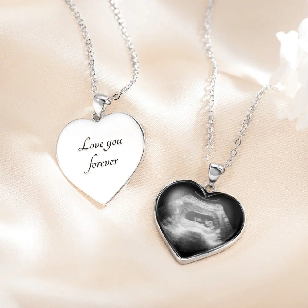 Custom Heart Baby Ultrasound Necklace