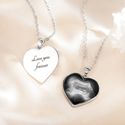 Custom Heart Baby Ultrasound Necklace