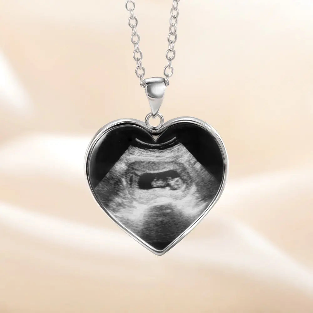 Custom Heart Baby Ultrasound Necklace