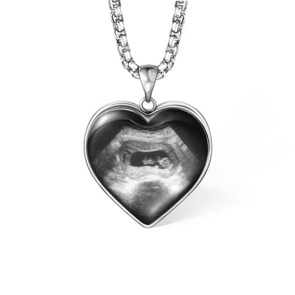 Custom Heart Baby Ultrasound Necklace