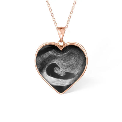 Custom Heart Baby Ultrasound Necklace