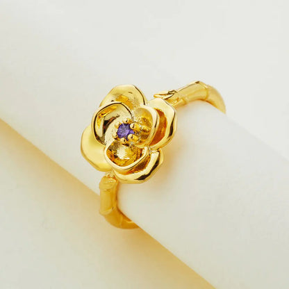 Custom Birth Flower & Birthstone Ring