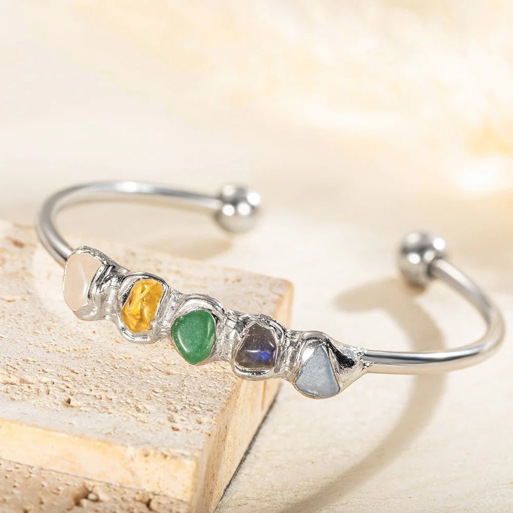 Custom Combined Raw Birthstone Bracelet