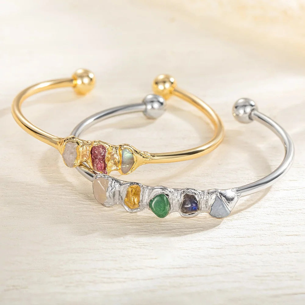 Custom Combined Raw Birthstone Bracelet