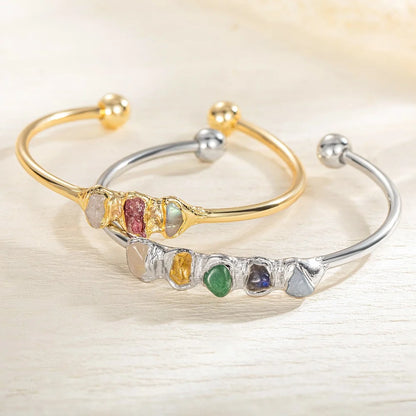 Custom Combined Raw Birthstone Bracelet