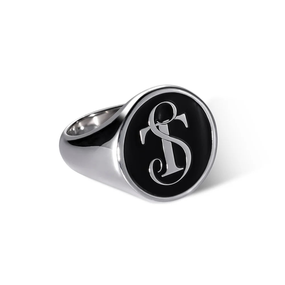 Custom 2 Initials Engraved Signet Ring