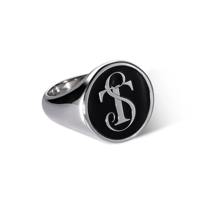 Custom 2 Initials Engraved Signet Ring