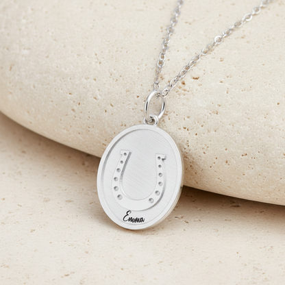 Personalized Lucky Horseshoe Name Necklace