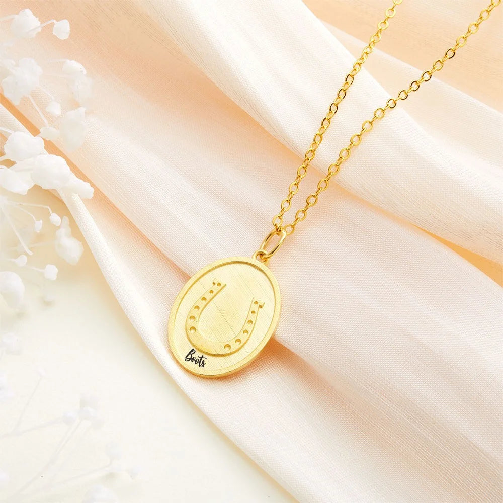 Personalized Lucky Horseshoe Name Necklace