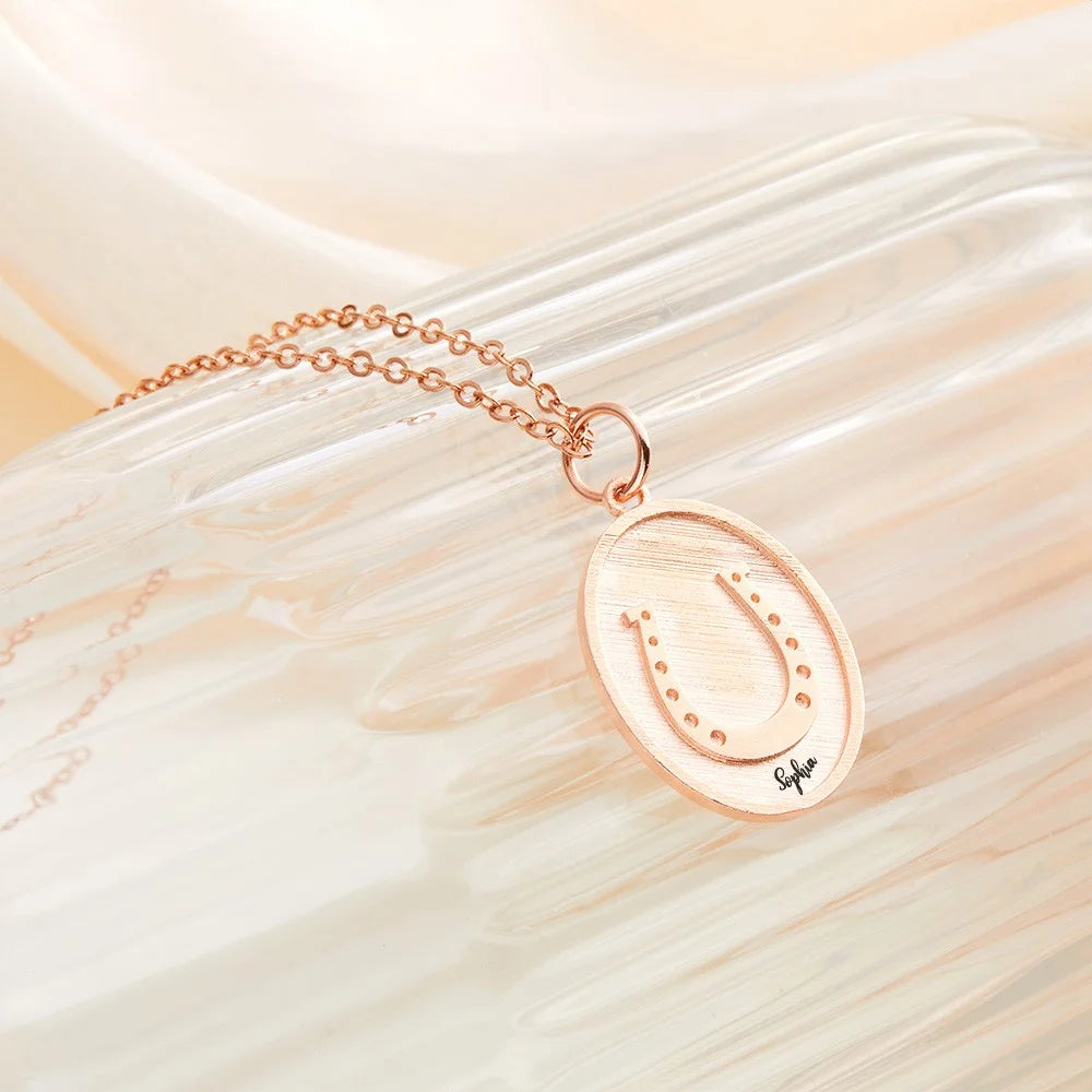 Personalized Lucky Horseshoe Name Necklace
