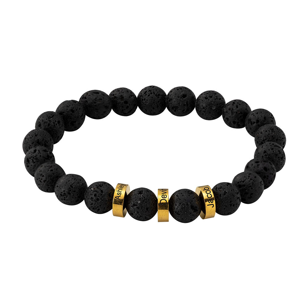 Custom Gemstone Beaded Bracelet with Names