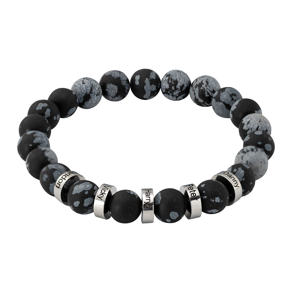 Custom Gemstone Beaded Bracelet with Names