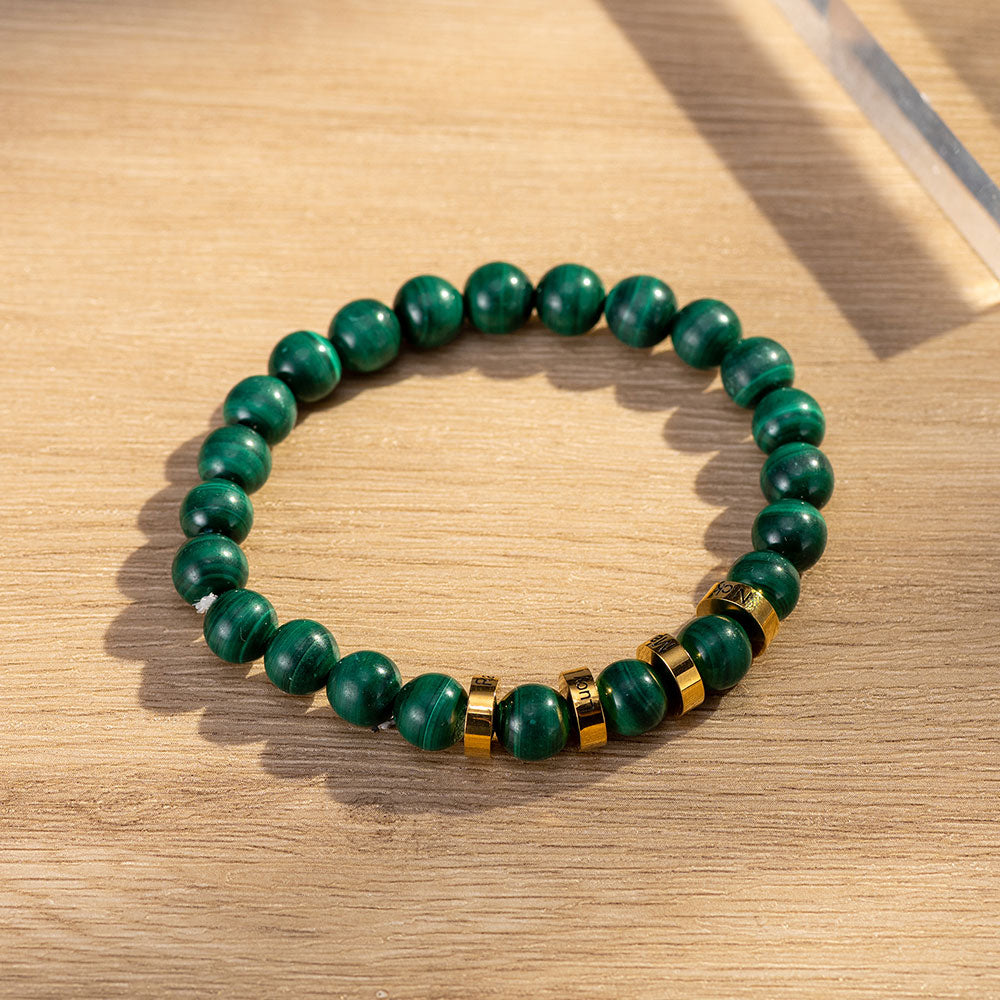 Custom Gemstone Beaded Bracelet with Names