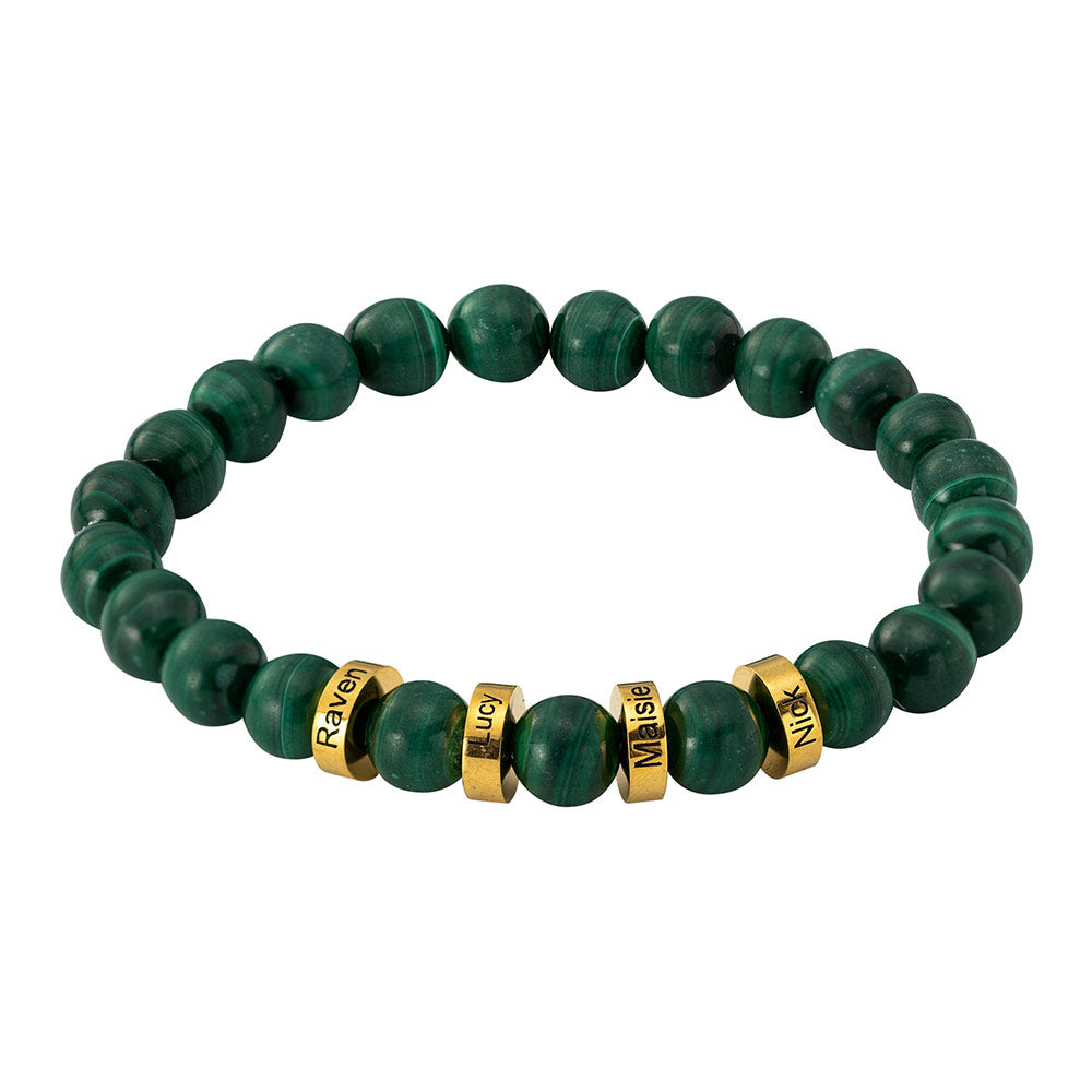 Custom Gemstone Beaded Bracelet with Names