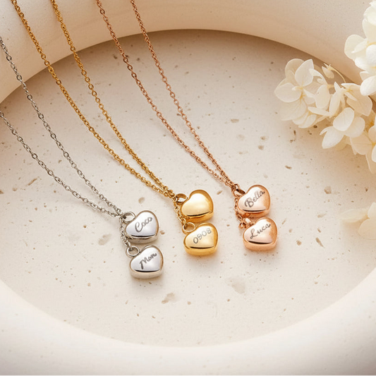 Double Heart Urn Necklace