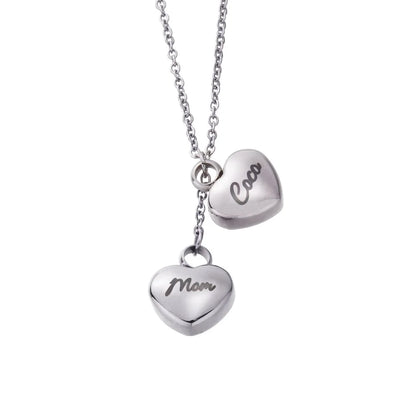 Double Heart Urn Necklace
