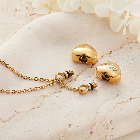 Double Heart Urn Necklace