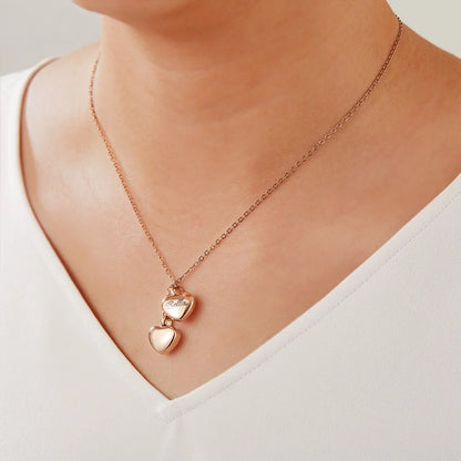 Double Heart Urn Necklace