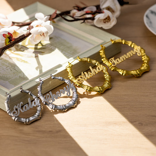 Personalized Name Hoop Earrings