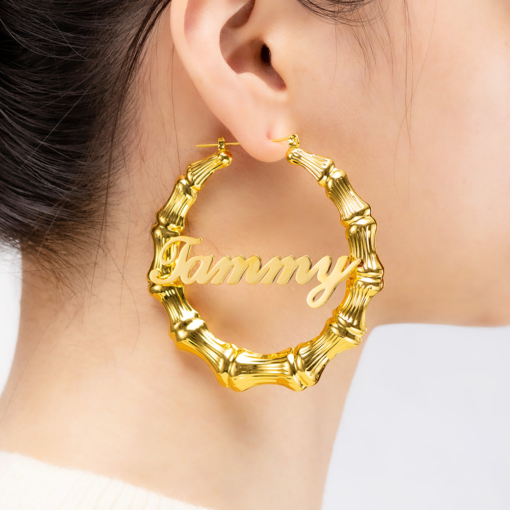 Personalized Name Hoop Earrings