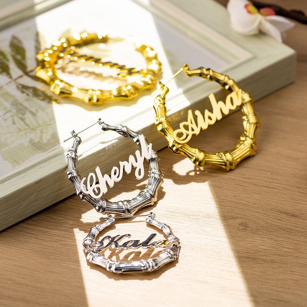 Personalized Name Hoop Earrings