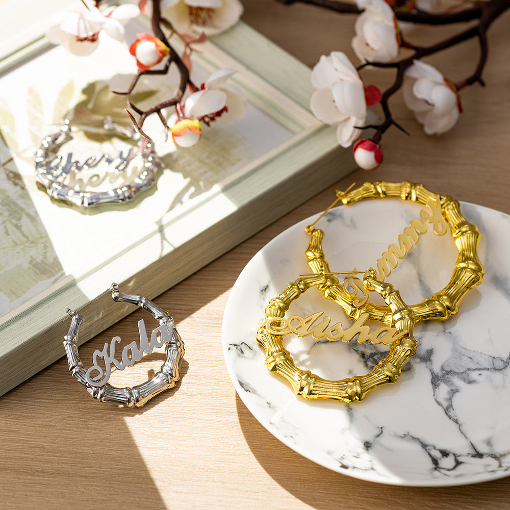 Personalized Name Hoop Earrings