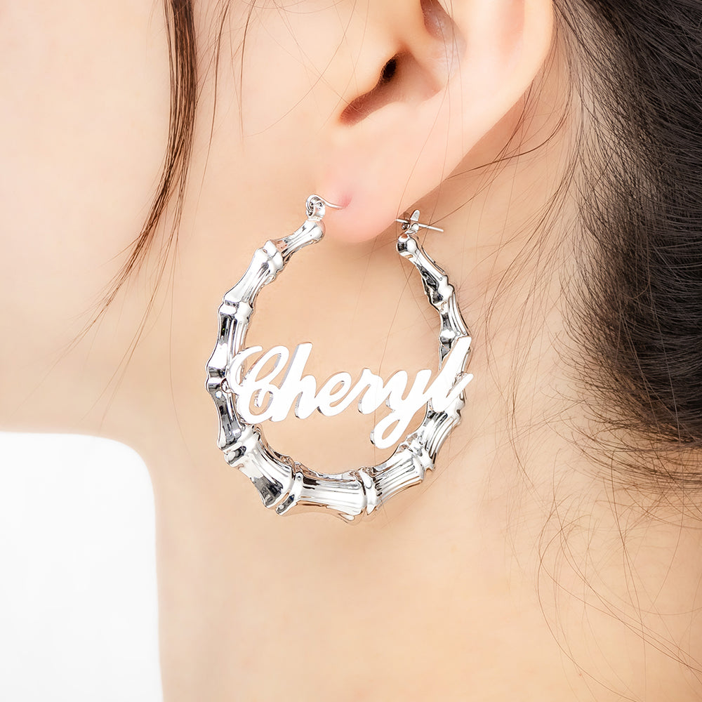 Personalized Name Hoop Earrings