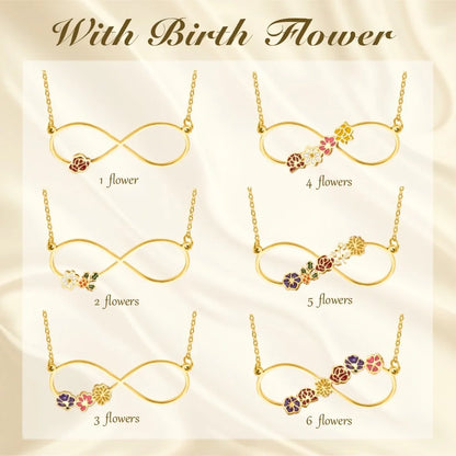 Infinity Cobined Birth Flower Necklace
