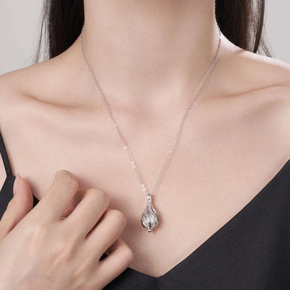 Personalized Name & Birthstone Pearl Drop Necklace