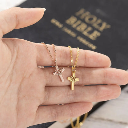 Personalized Minimalist Monogram Cross Necklace