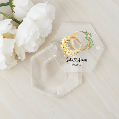 Birth Flower & Birth Tree Ring Box with Names & Date