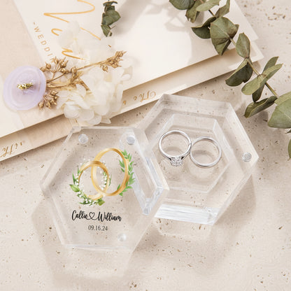 Birth Flower & Birth Tree Ring Box with Names & Date