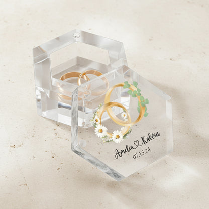 Birth Flower & Birth Tree Ring Box with Names & Date