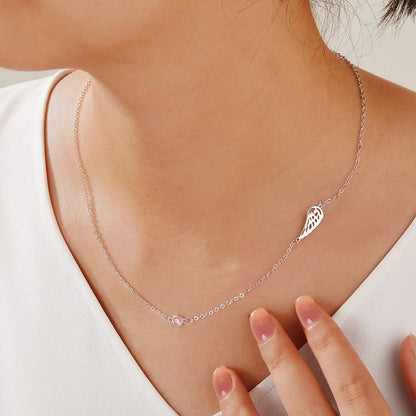Personalized Birthstone Angel Wing Necklace