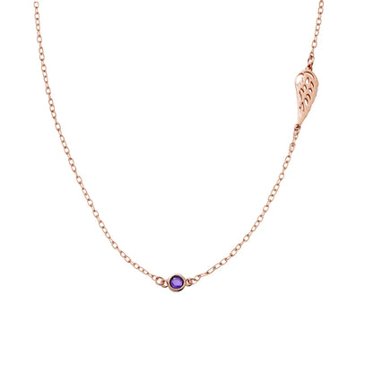 Personalized Birthstone Angel Wing Necklace