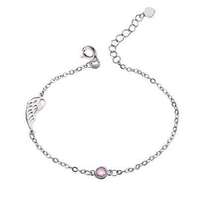 Personalized Birthstone Angel Wing Bracelet