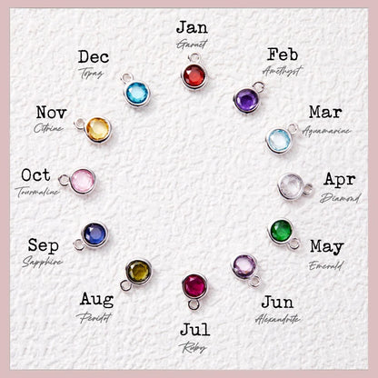 Custom Bubble Initial Birthstone Necklace