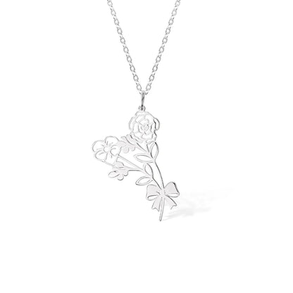 Custom Birth Flower Bouquet Necklace